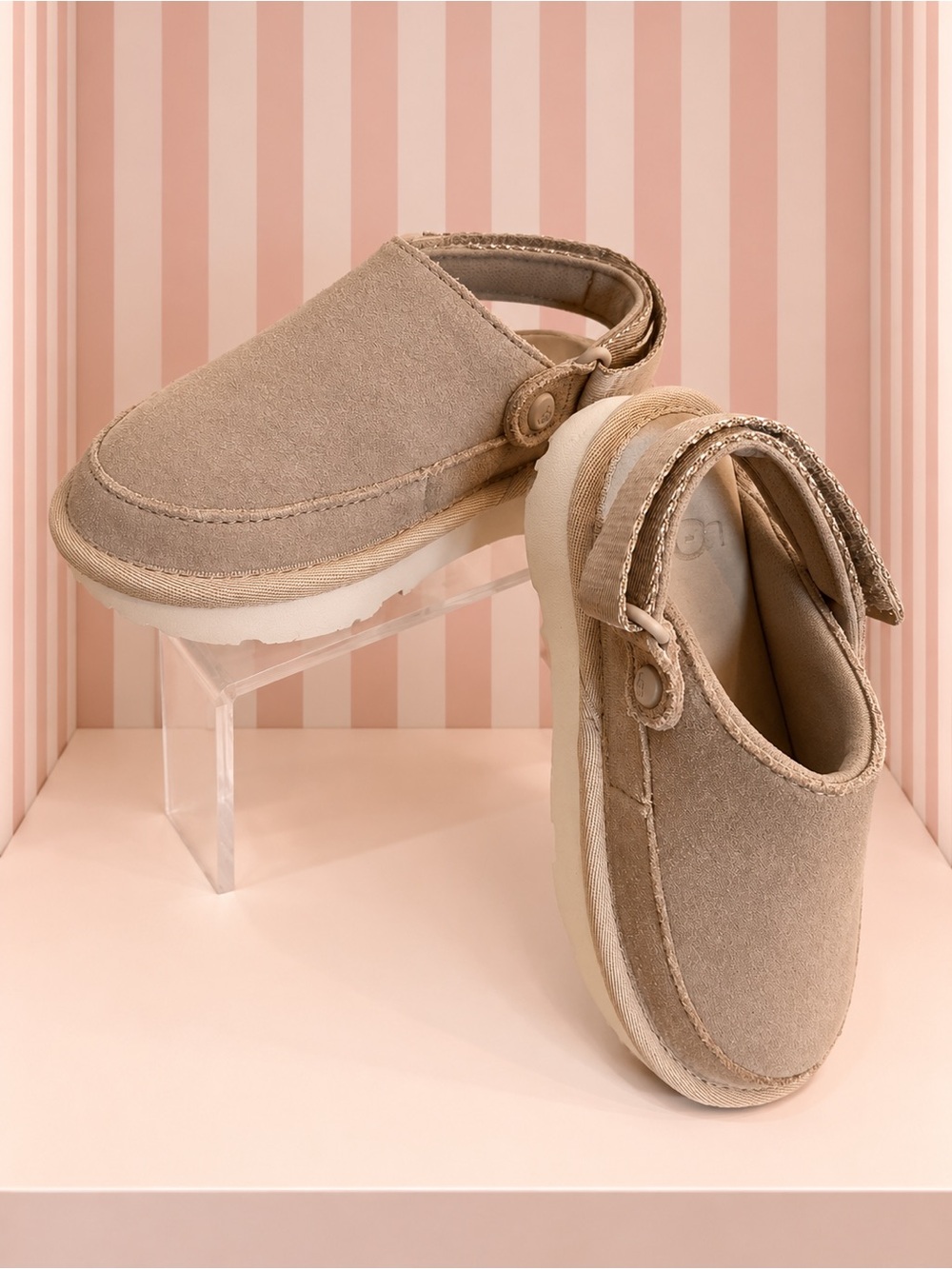 UGG Kids Tan Slip-On Clog with Adjustable Heel Strap